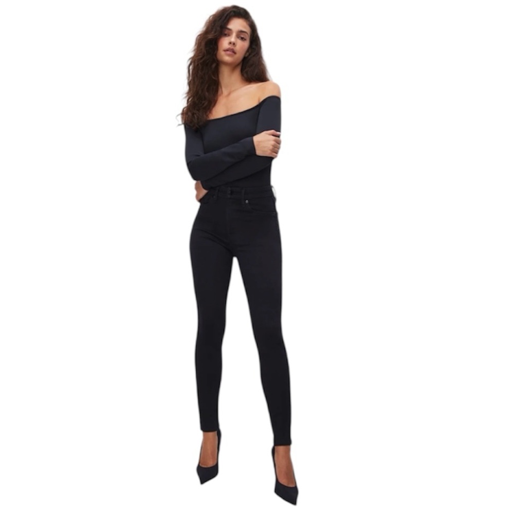 GOOD AMERICAN Good Legs Women’s High Rise Classic Black Skinny 20 Jeans GAGL403